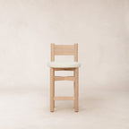 Tabouret de comptoir - Boucle blanc et bois de frêne naturel