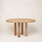 Table à manger ronde - Finition chêne chaud