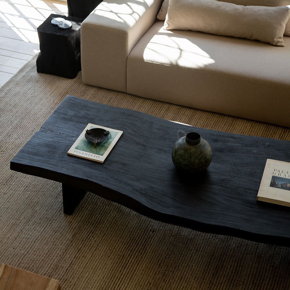 Table basse en bois brûlé - Bois massif de Samoa