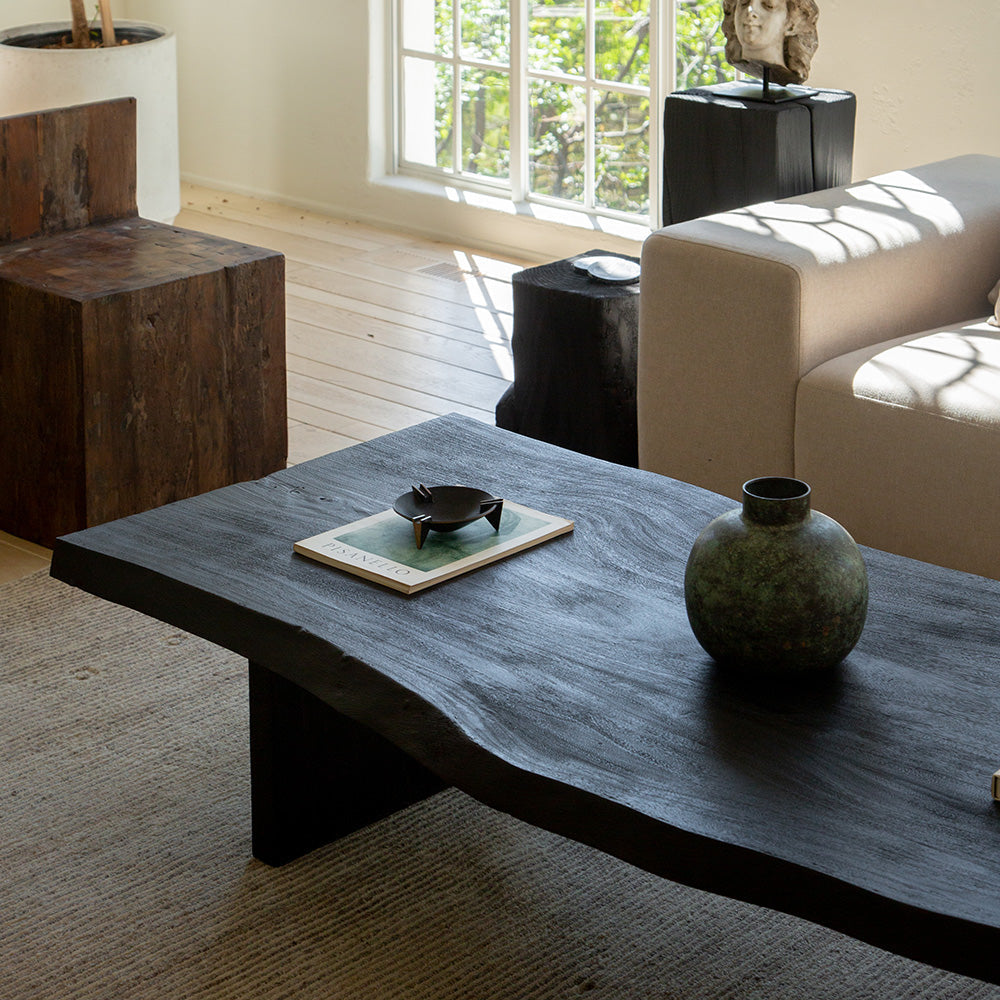 Table basse en bois brûlé - Bois massif de Samoa