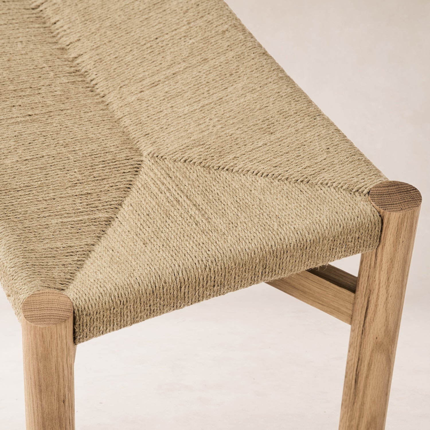 Banc de salle à manger - Assise en jute tressée, Chêne blanc