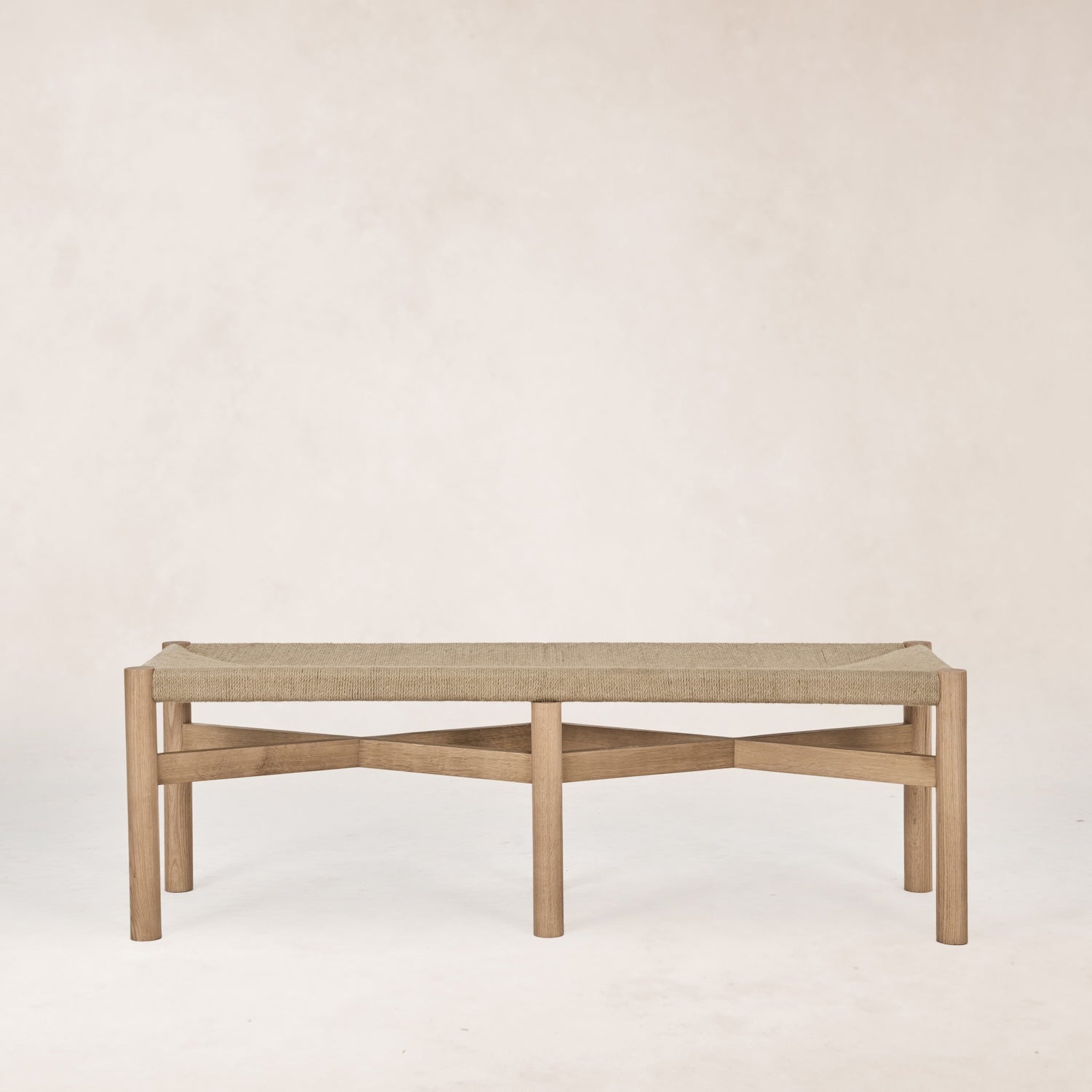Banc de salle à manger - Assise en jute tressée, Chêne blanc
