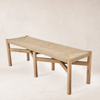 Banc de salle à manger - Assise en jute tressée, Chêne blanc